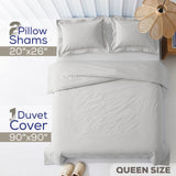 American Soft Linen 100% Washed Cotton Percale Duvet Cover Set – Soft Breathable Bedding Set with Pillow Shams