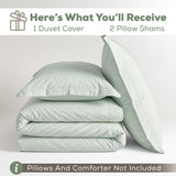 American Soft Linen 100% Washed Cotton Percale Duvet Cover Set – Soft Breathable Bedding Set with Pillow Shams