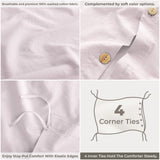 American Soft Linen 100% Washed Cotton Percale Duvet Cover Set – Soft Breathable Bedding Set with Pillow Shams