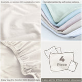 American Soft Linen 100% Washed Cotton Percale Sheet Set – Soft Breathable Bedding with Pillowcases