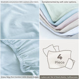 American Soft Linen 100% Washed Cotton Percale Sheet Set – Soft Breathable Bedding with Pillowcases