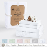American Soft Linen 100% Washed Cotton Percale Sheet Set – Soft Breathable Bedding with Pillowcases