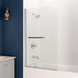 Myth 28 in. x 56 in. Frameless Tub Door with TSUNAMI GUARD