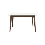 Levi Modern Style Solid Wood Rectangular White Top Dining Table 47"