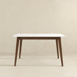 Levi Modern Style Solid Wood Rectangular White Top Dining Table 47"