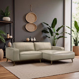 Kerrville Beige Leather Right Sectional Sofa