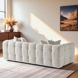 Alana Tufted Ivory Chenille Sofa