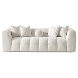 Alana Tufted Ivory Chenille Sofa