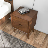 Alexandra Walnut Nightstand - 2 Drawers