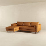 Anthony Genuine Tan Leather Left-Facing Sectional Sofa
