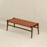 Cody Tan Leather Bench