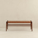 Cody Tan Leather Bench