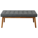 Delilah Modern Dark Gray Fabric Bench