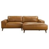 Kerrville Tan Leather Right Sectional Sofa