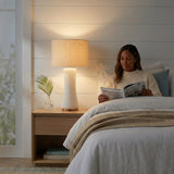 Cascade Glass Lamp Golden Base - Off White Glass Table Lamp
