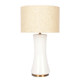 Cascade Glass Lamp Golden Base - Off White Glass Table Lamp
