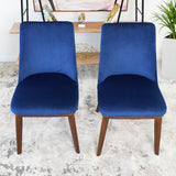 Clove Navy Blue Velvet Dining Chair (Set Of 2)