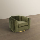 Cosey Green Velvet Swivel Chair