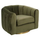 Cosey Green Velvet Swivel Chair