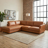 Glander Real Tan Leather Left-Facing Sectional