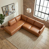 Glander Real Tan Leather Left-Facing Sectional