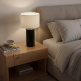 Aura Black Table Lamp with On/Off Switch Black Block Base