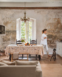 Autumn forest print linen tablecloth