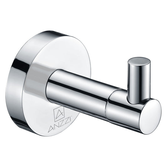ANZZI Caster Single Robe Hook, RHINO ALLOY Certified Stainless Steel & Zinc, Scratch Resistant Surface, 4 lb. Capacity, Multiple Finishes
