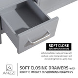 Chateau 48 in. W x 22 in. D Bath Vanity Set in Black with Vanity Top in Carrara Marble with White Sink and Mirror