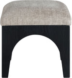 Lawson - Chenille Fabric Ottoman - Black Base