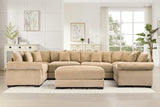 DESEO 138" Sectional Sofa with Ottoman