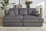 ZYLO 84" Loveseat with 2 Ottomans