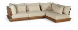Mirella - 4 Piece Water Resistant Fabric Outdoor Patio Modular Sectional