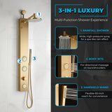 Beverly Series 43 in. 3-Jetted Shower Tower with Heavy Rain Shower and Body Jets and Spray Wand