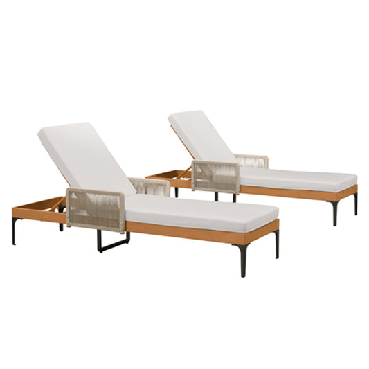 PURPLE LEAF Outdoor Chaise Lounge Patio Lounge Chair Recliner with Side Table and Cushion for Poolside Balcony Backyard
