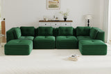 CORDELIA 151" 4-Seater High Armrest Sofa with 2 Ottomans