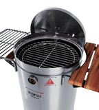 3-in-1 Stainless Steel Smoker Barrel Grill Premium– Portable Charcoal BBQ with Thermometer, Outdoor Cooking Smoker for Camping, Backyard & Home BBQ INGRILL