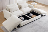 PERTH 86" Loveseat with 2 Ottomans