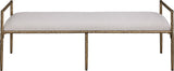 Axis - Linen Textured Beige Fabric Upholstered Bench