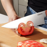 Ciarra Beyond Trio Knife Set with Gift Box, with Chef Knife, Serrated Bread Knife and Utility Knife, High Carbon Stainless Steel with Ergonomic Handle | Orangina