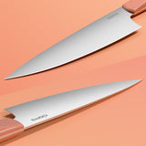Ciarra Beyond Trio Knife Set with Gift Box, with Chef Knife, Serrated Bread Knife and Utility Knife, High Carbon Stainless Steel with Ergonomic Handle | Orangina
