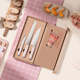 Ciarra Beyond Trio Knife Set with Gift Box, with Chef Knife, Serrated Bread Knife and Utility Knife, High Carbon Stainless Steel with Ergonomic Handle | Sakura Candy