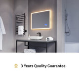 ANZZI Rectangular LED Mirror (24x31 or 27x39 in.), Copper-Free, Adjustable CCT, Defogger, with Bluetooth & Magnifying Variants