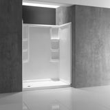 Lex-Class 60 in. x 36 in. x 74 in. 3-piece DIY Friendly Alcove Shower Surround in White