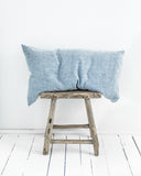 Blue melange linen pillowcase