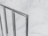 Accordion Style 33 in. x 55 in. H Sliding Framed Shower Door with Tempered Clear Glass