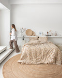Botanical print linen duvet cover set (3 pcs)