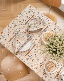 Botanical print linen napkin set of 2