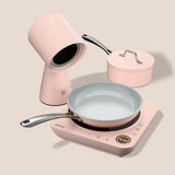 Ciarra Kitchen PortoChef Quartet : Donut Induction Cooktop & HOOD TO GO & Cookware Mini Duo