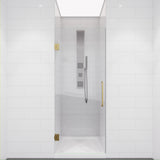 Fellow Series 30 in. x 72 in. Frameless Hinged Shower Door with Clear Tempered Glass and Tsunami Guard